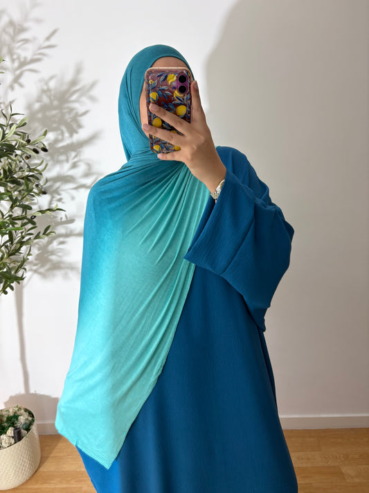 Hijab bicolore dégradé jersey coton