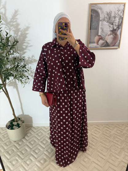 Chemise à pois en popeline