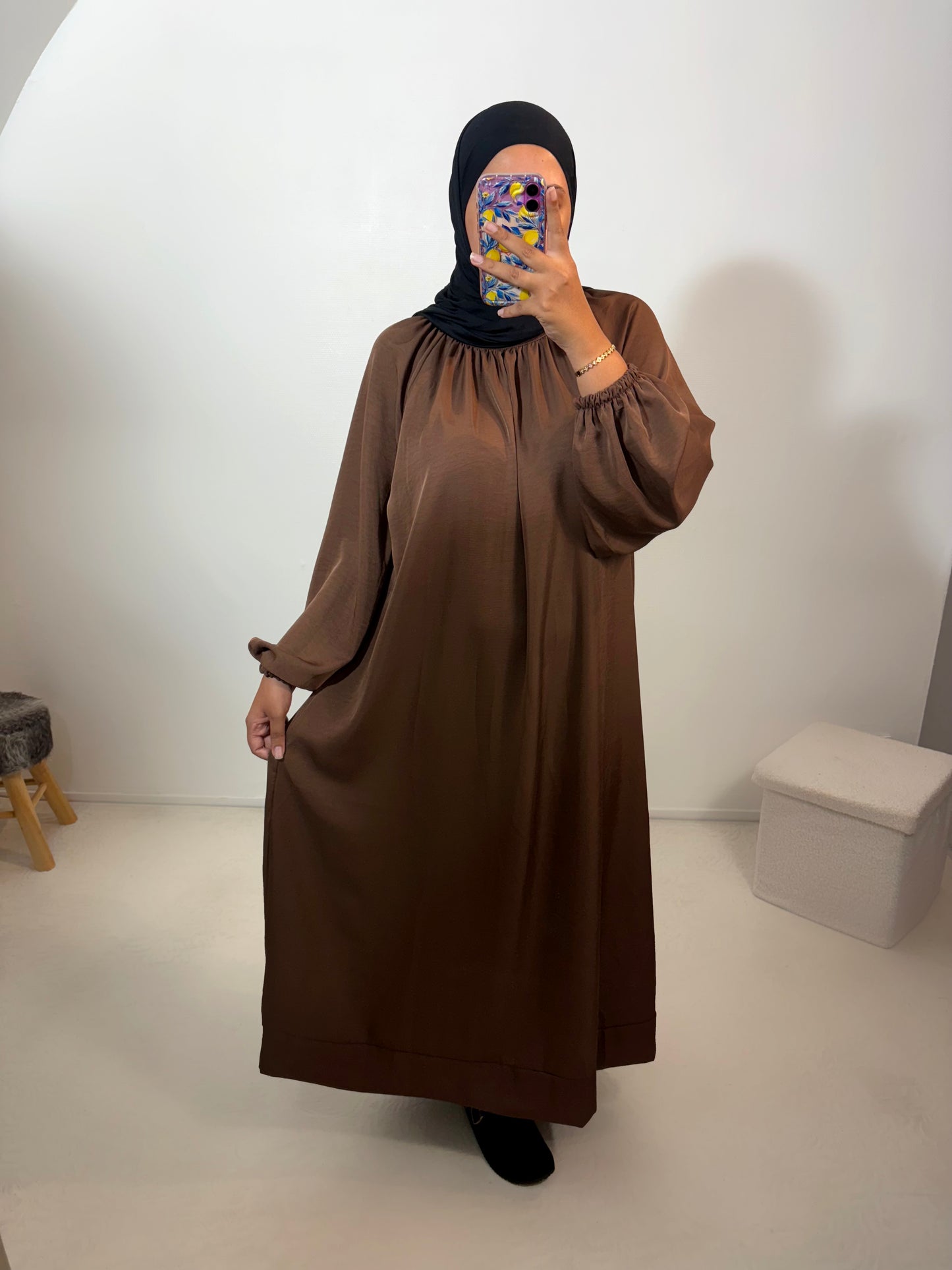 Abaya manches bouffantes (qualité premium)