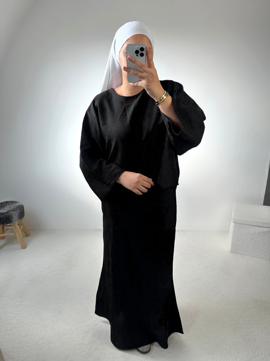 Ensemble jupe effet lin