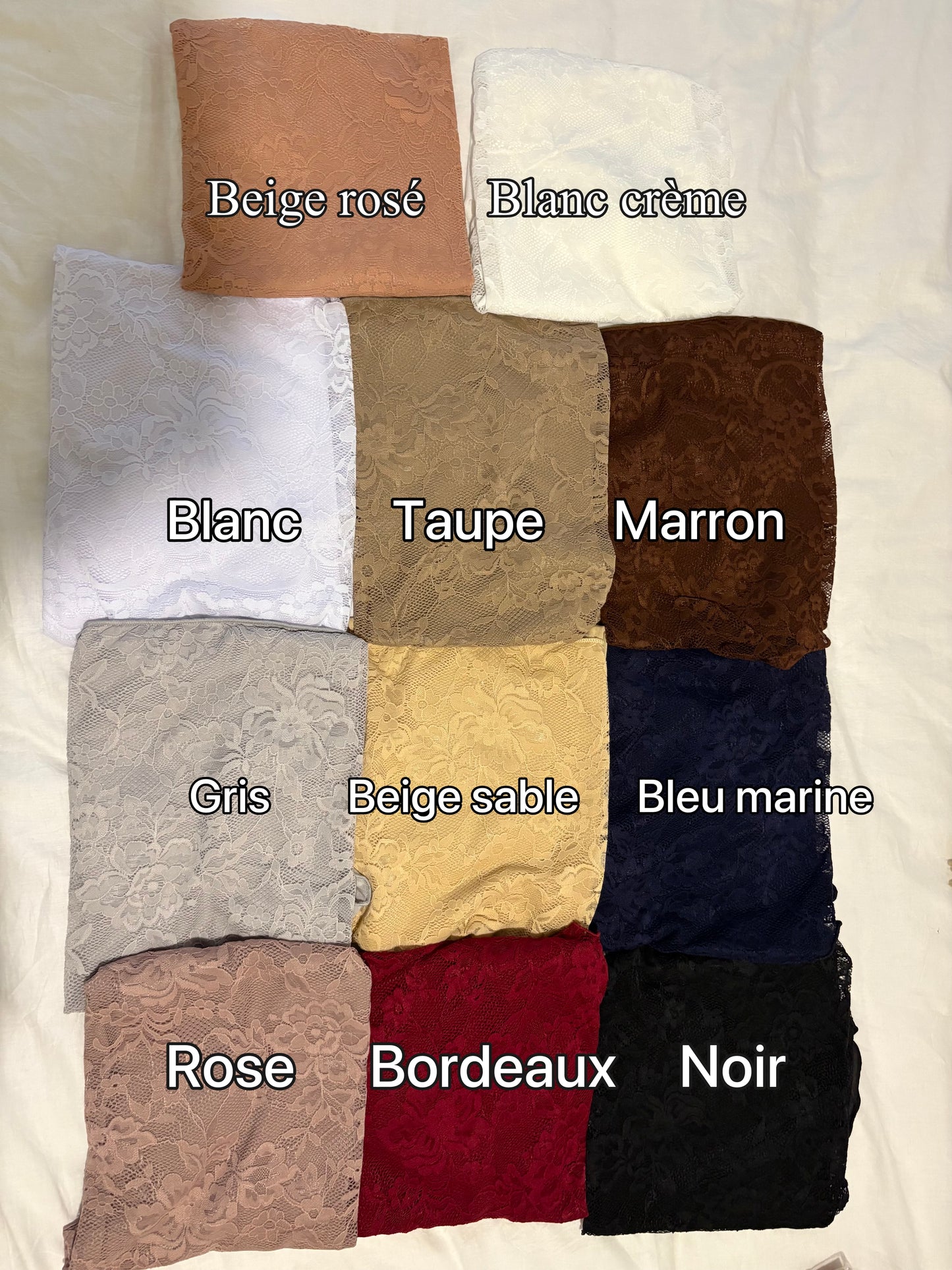 Hijab à enfiler à dentelle