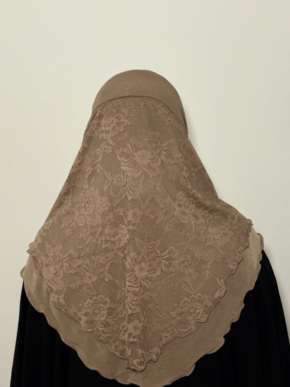 Hijab à enfiler à dentelle