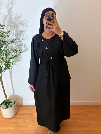 Robe japandi avec bouton nacré (4 COULEURS)