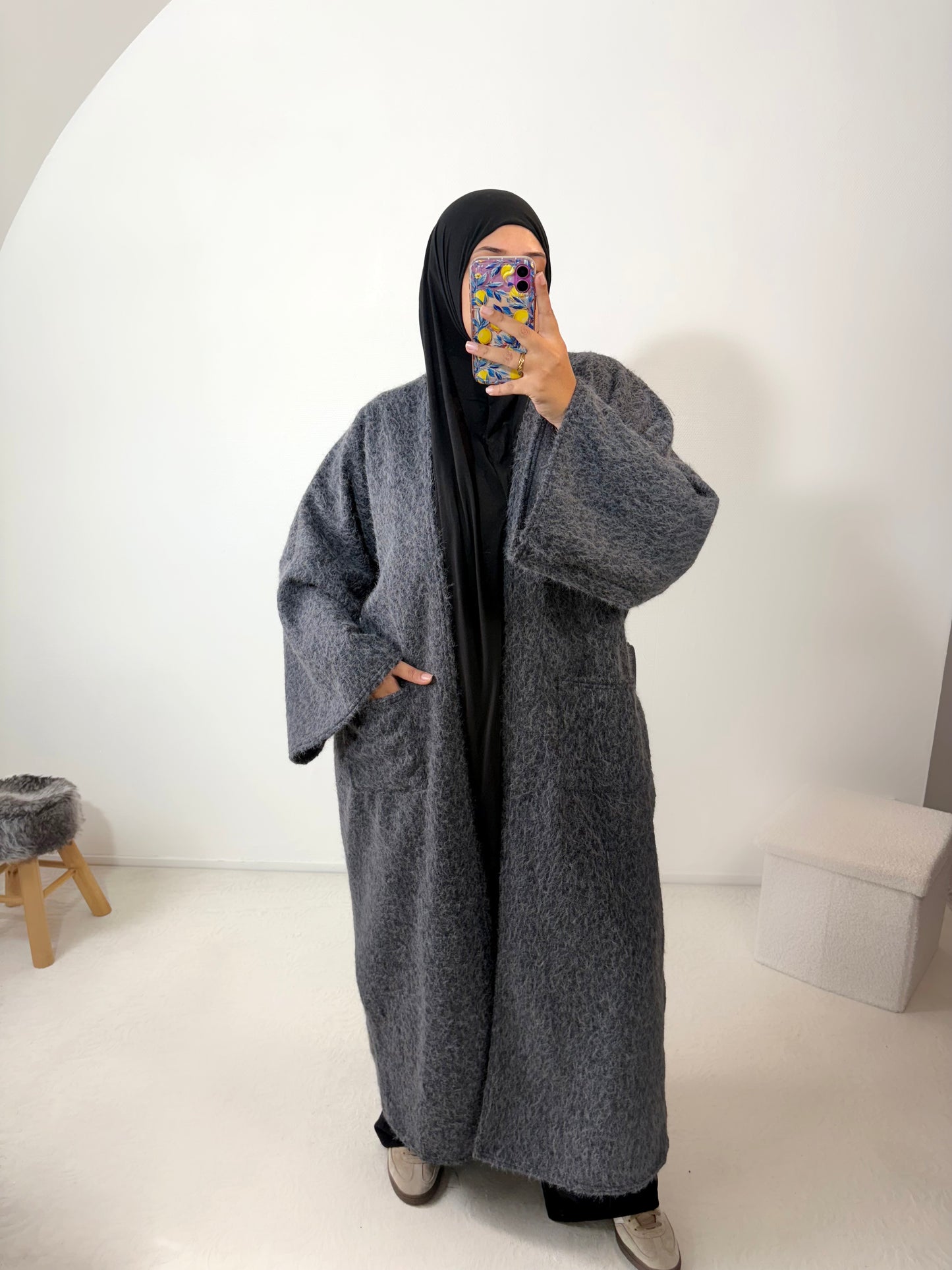 Manteau Kimono bouclé