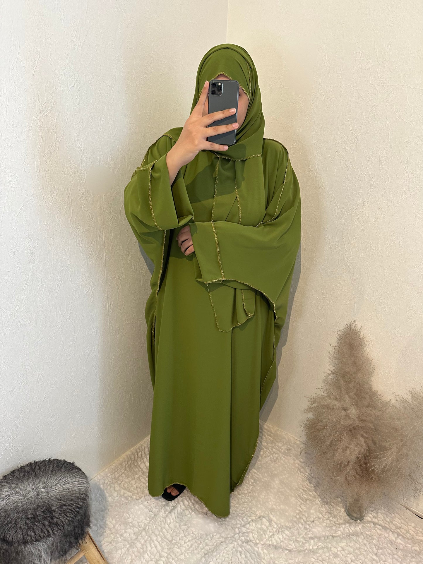 Abaya « Sarah » voile intégré soie de medine