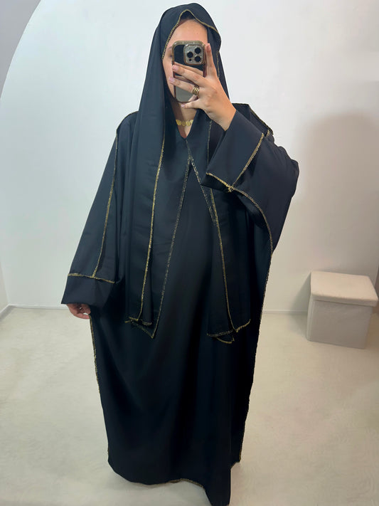 Abaya « Sarah » voile intégré soie de medine