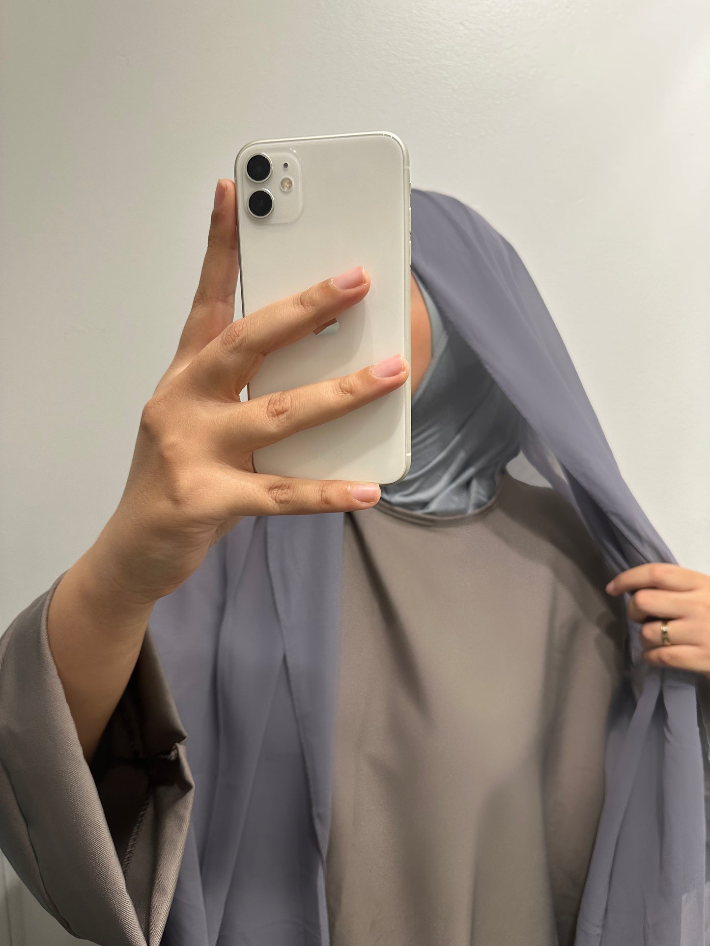 Hijab à enfiler cagoule intégré mousseline