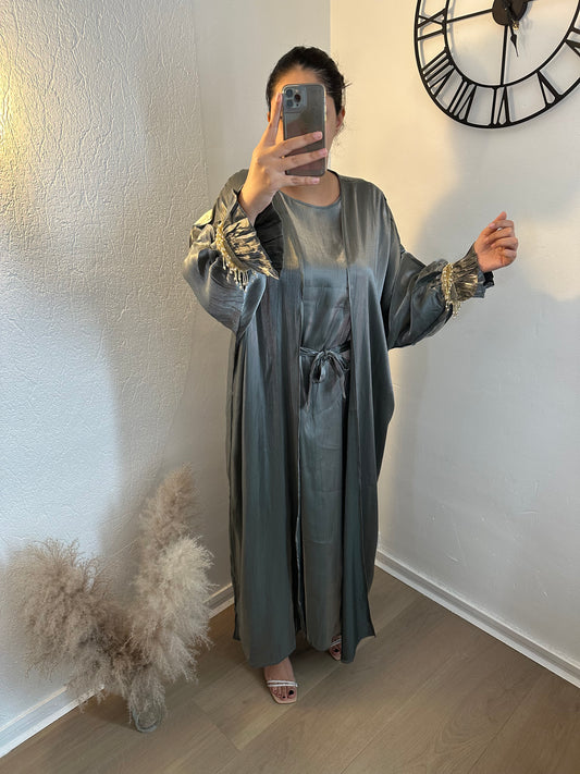 Ensemble Abaya + kimono « Dubai » Défaut